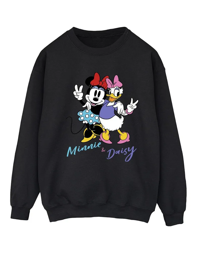 Disney Damen/Damen Minnie Mouse und Daisy Sweatshirt (Schwarz Schwarz