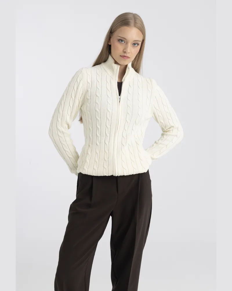 Felix Hardy Strickjacke Strickjacke Mit Zopfmuster Ecru