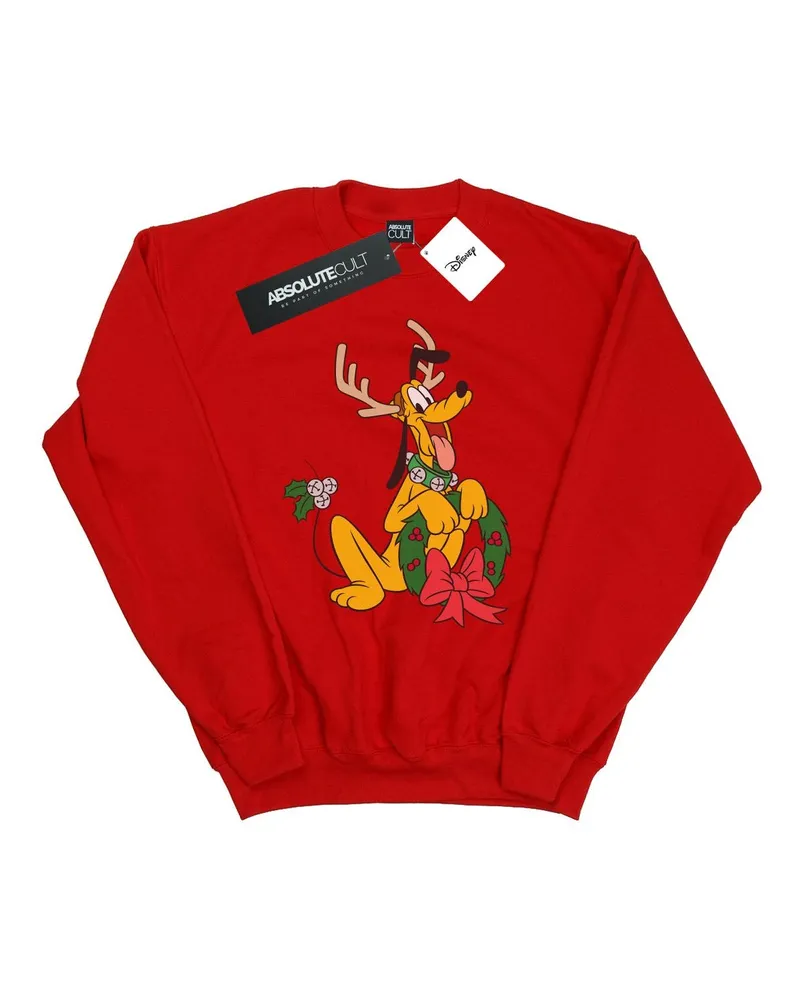Disney Pluto Christmas Reindeer" Sweatshirt für Herren (Rot Rot