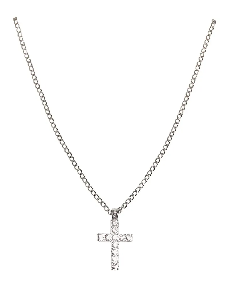 Urban Classics Diamantkreuz - Halskette (Silber Silber