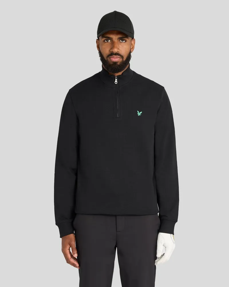 Lyle & Scott Golf Midlayer mit kurzem Reißverschluss Schwarz