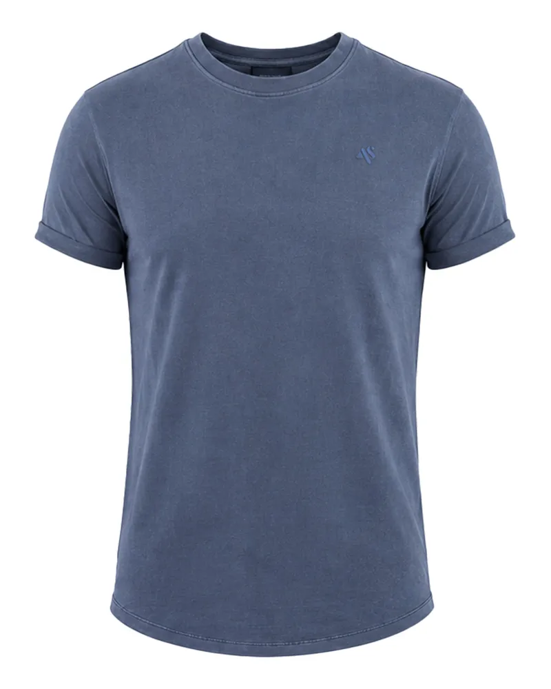 Alessandro Salvarini Herren T-Shirt AS-318 – 100% Baumwolle, Rundhals, weiches Material Blau