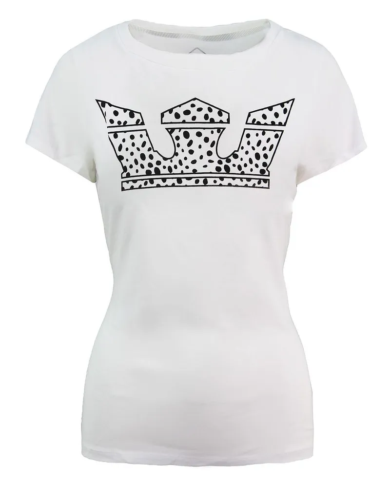 Supra Footwear White Crown Kurzärmel weiße Crew Hals Womens T-Shirt 192232 163 Weiß