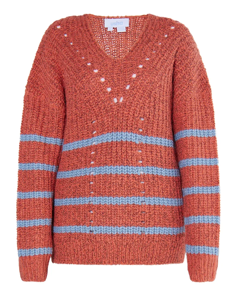 Usha Strickpullover Damen Vintage Rot Rot
