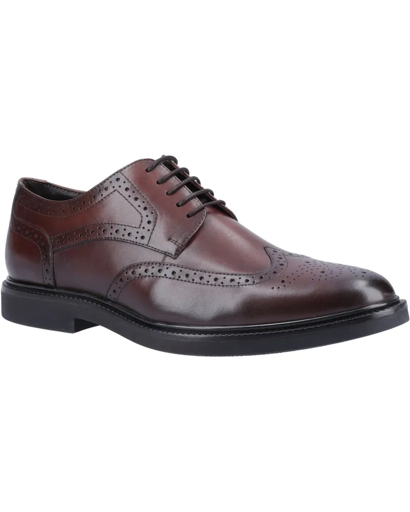 Hush Puppies Kingston Leder Herren Schokoladen Brogues Schuhe Schokoladenbraun