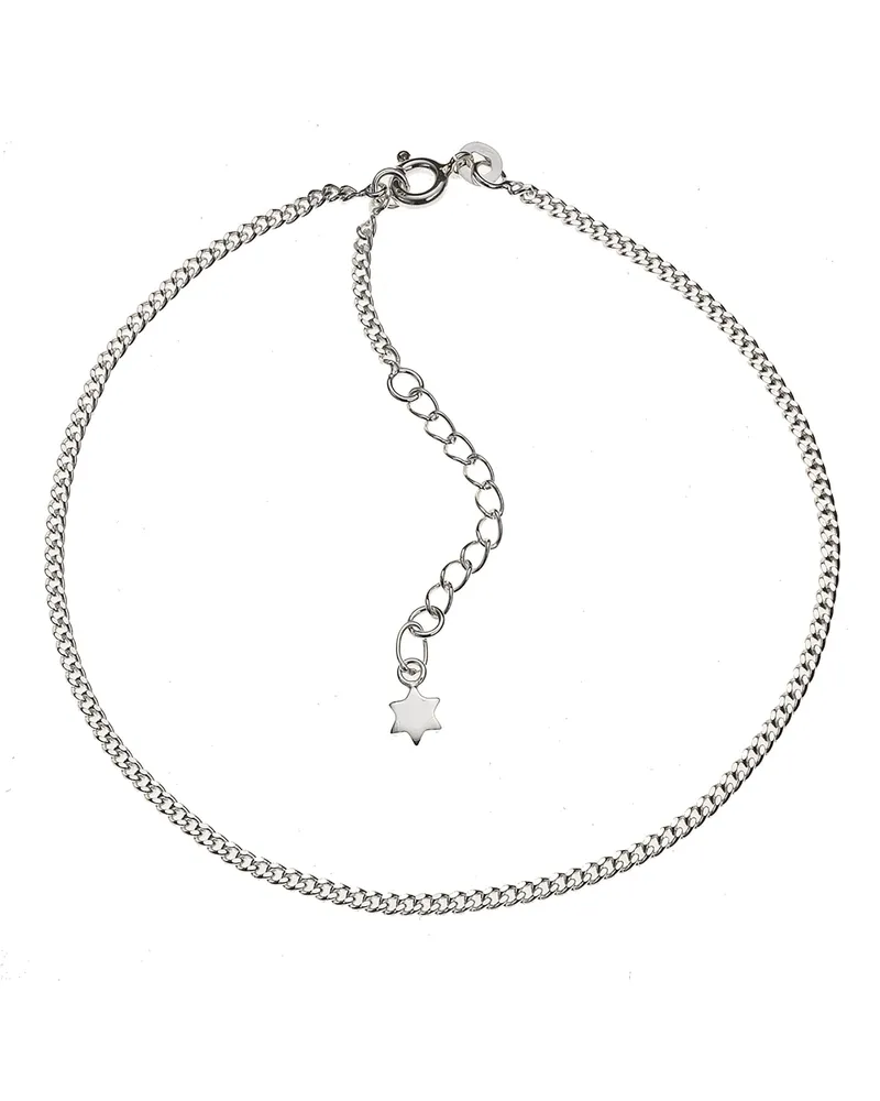 ZEEme Silber Fusskette 925 Silber Stern Motiv Silber