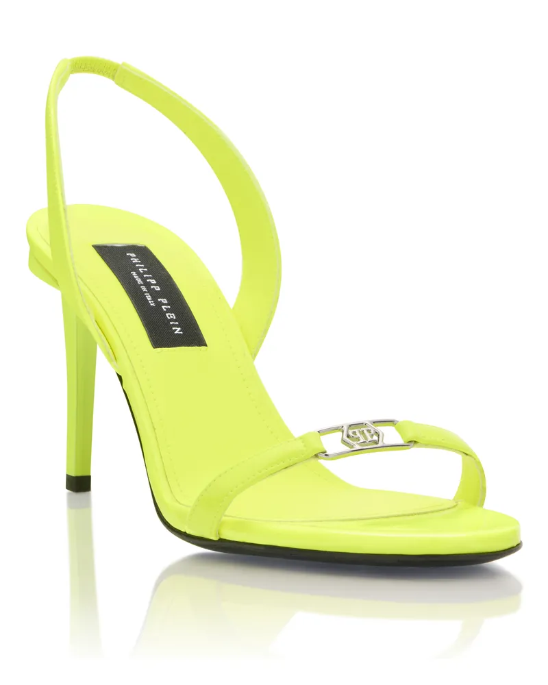 Philipp Plein High Heels Sandals Fluo Hexagon Gelb