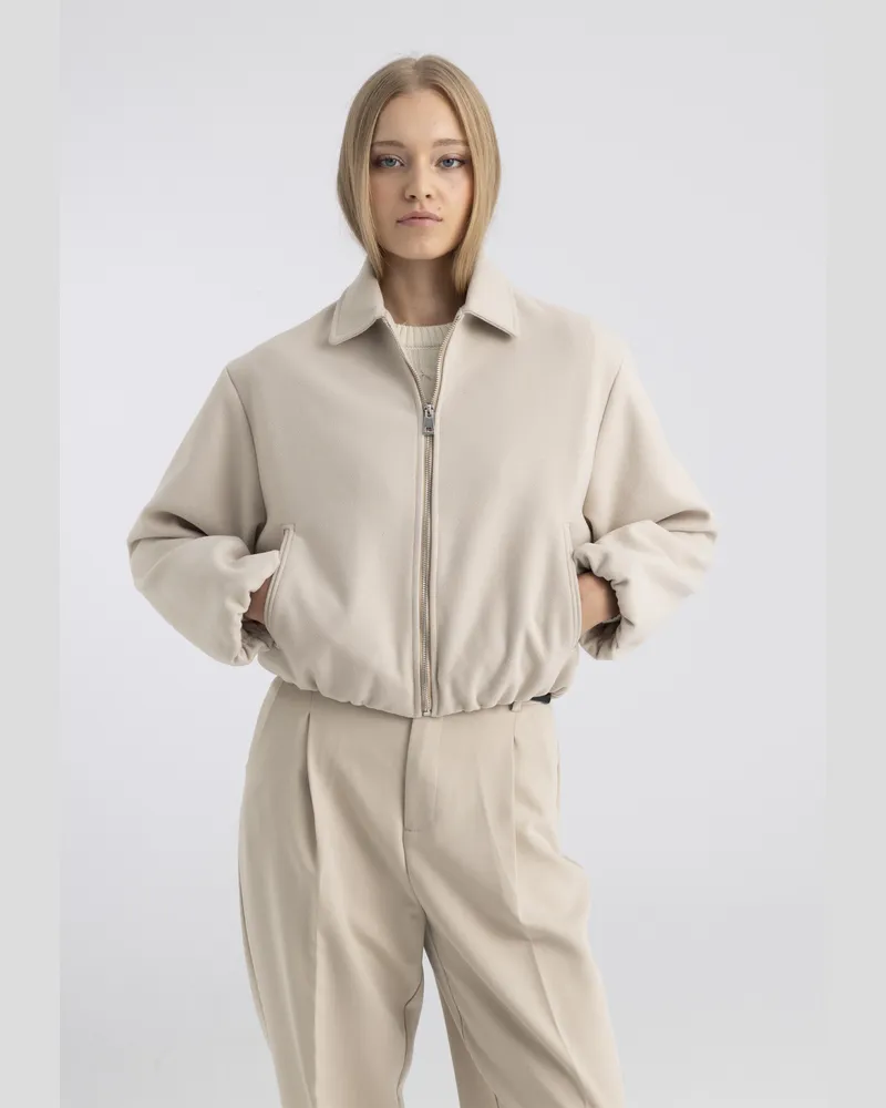 Felix Hardy Jacke Crop Jacke Steingrau