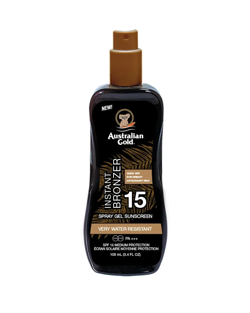 Australian Gold Sunscreen Spf15 Spray Gel With Instant Bronzer 100 ml 