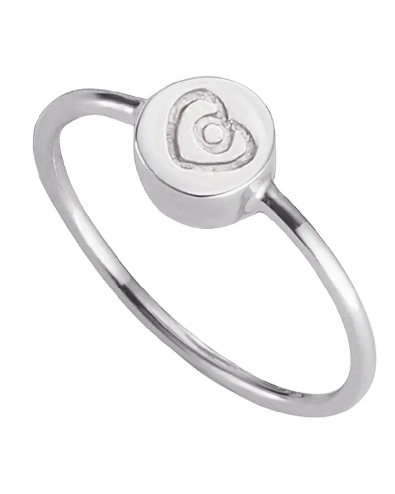 cai Ring 925/- Sterling Silber rhodiniert Herz Silber