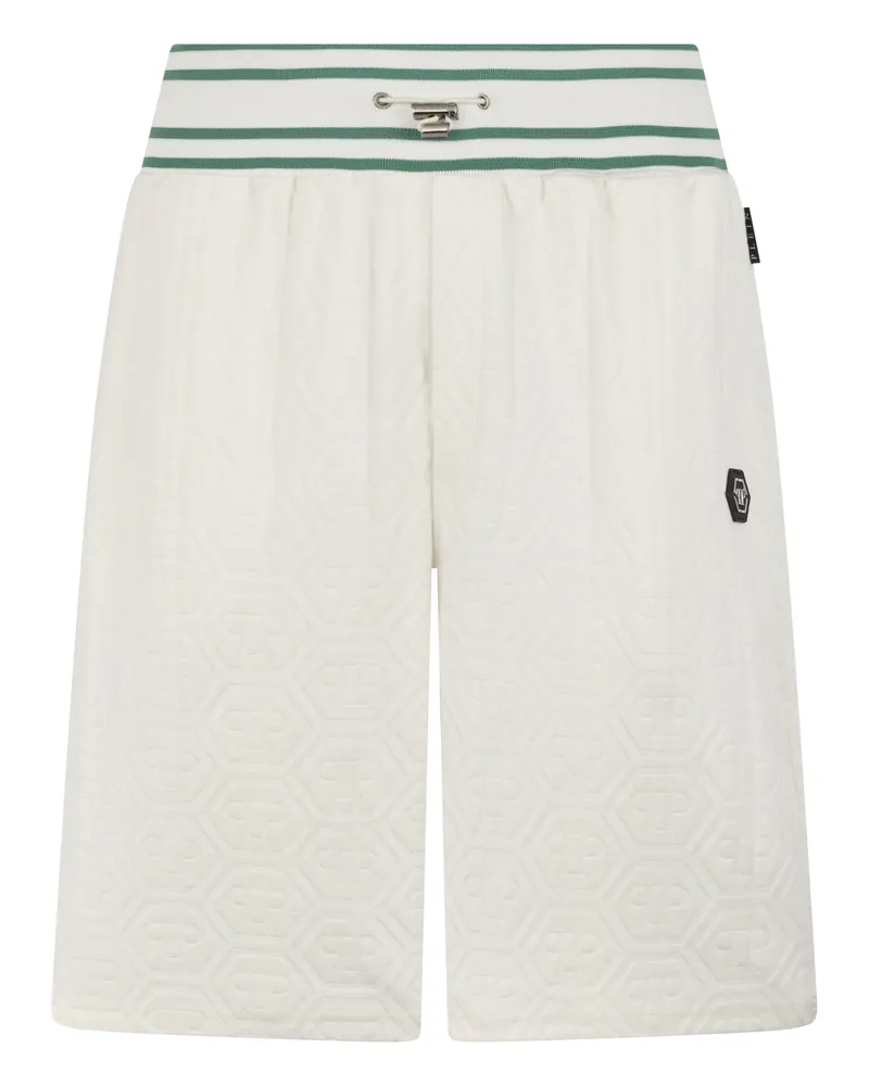 Philipp Plein Tracksuit Shorts Jacquard Monogram Creme