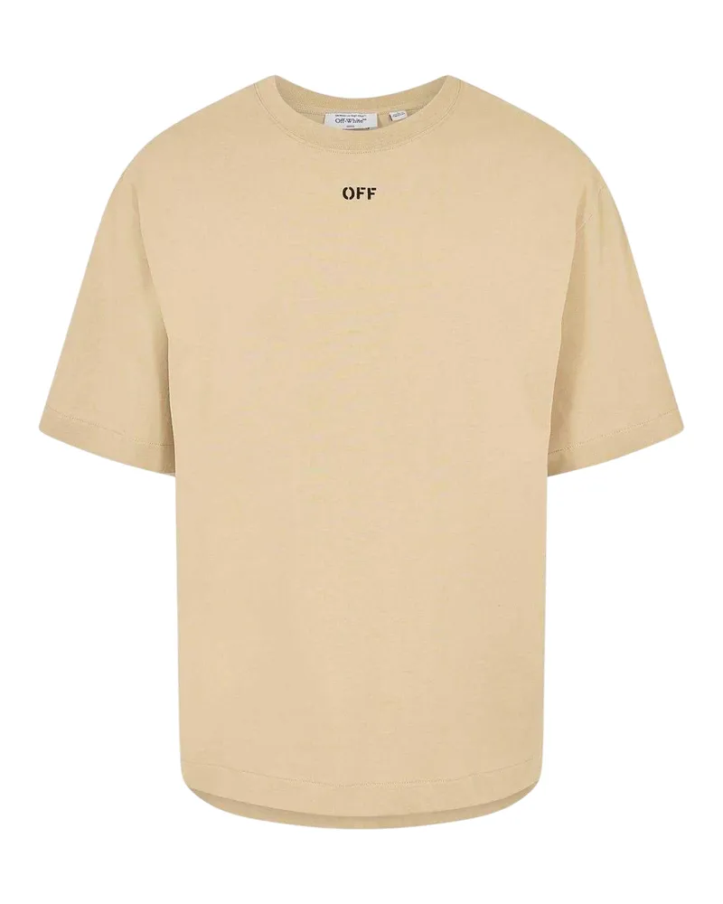 OFF-WHITE Off White - "Skate" T-Shirt für Herren, Rundhalsausschnitt (Braun/Schwarz Braun