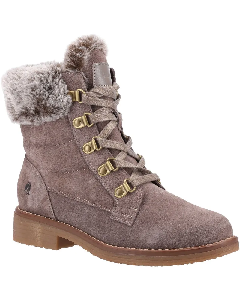 Hush Puppies Florence Leder Damen Stiefel In Taupe Taupe