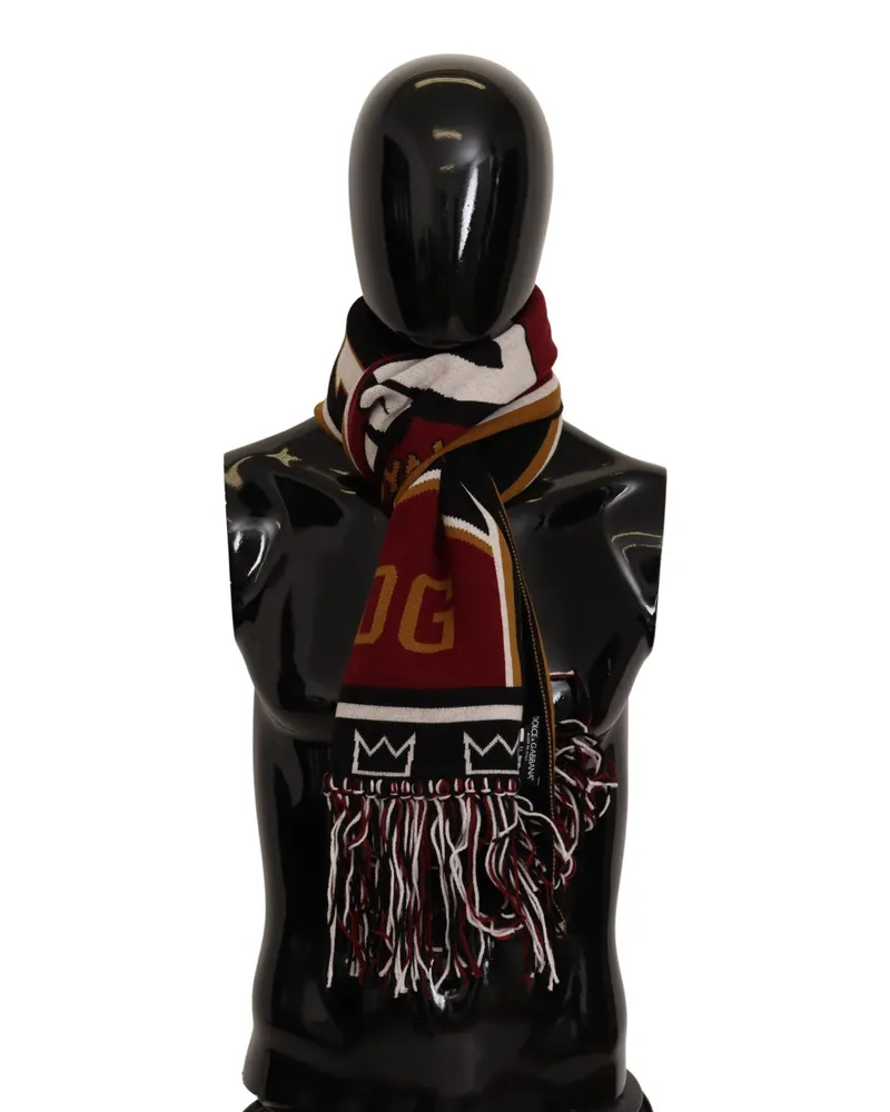Dolce & Gabbana Herren Multicolor Wolle stricken DG König Schal Wrap Schal Mehrfarbig