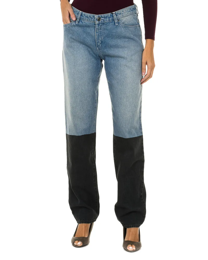 Giorgio Armani Lange gerade geschnittene Denim-Hose 6Y5J15-5DWSZ Frau Blau