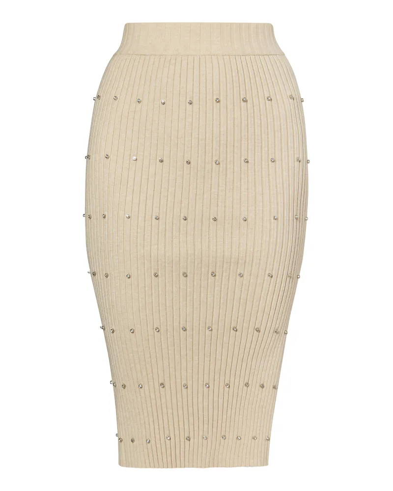 FAINA Strickrock mit Strasssteinen für Damen - Beige Beige
