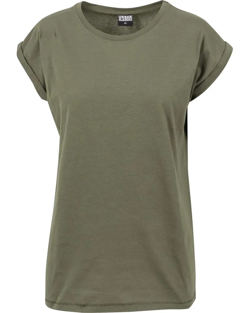 Urban Classics T-Shirt Überschnittene Schulter für Damen (Oliv Oliv