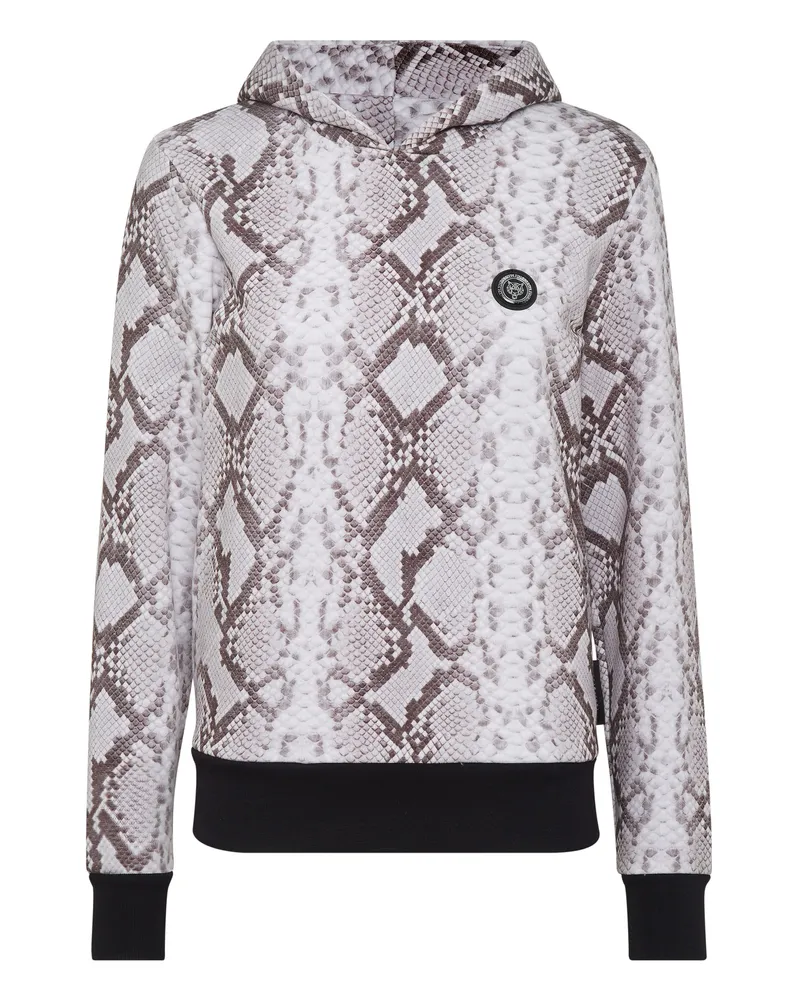 Philipp Plein Sweatjacke Mit Kapuze Python Weiß