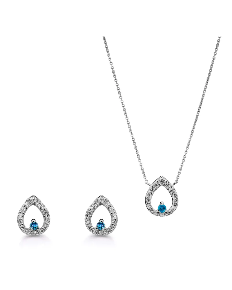 Orphelia Kiana' Damen-Set aus 925er Sterlingsilber: Halskette + Ohrringe – Silber SET-7487 Silber