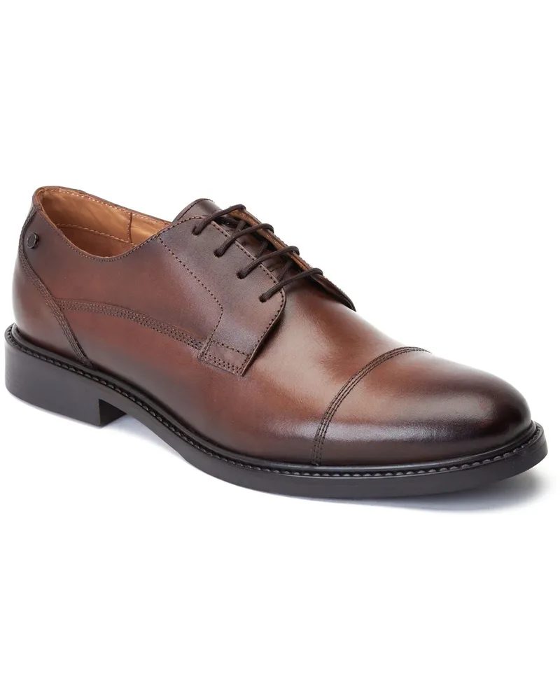 Base London Magnus Leder Herren Oxford Schuhe in verbranntem Braun Braun