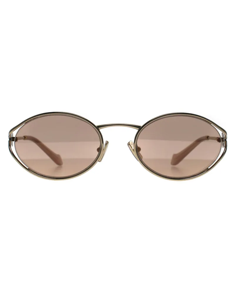 Miu Miu MU52YS ZVN20F blassgoldene rosa Spiegel-Sonnenbrille Gold