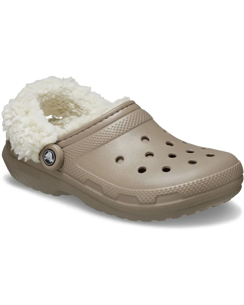 Crocs Classic Fleecegefütterte Textilmischung Pilz-Clogs Beige