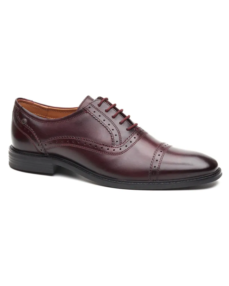Base London Ascot Oxford Leder Herren Bordo Oxford Schuhe Weinrot