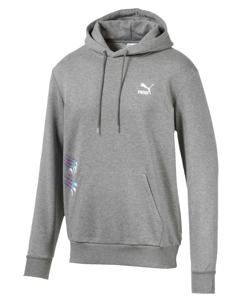 Puma Klauenpackung Hoody Long Sleeve Grey Herren Pullover Baumwollspringer 595756 03 Grau