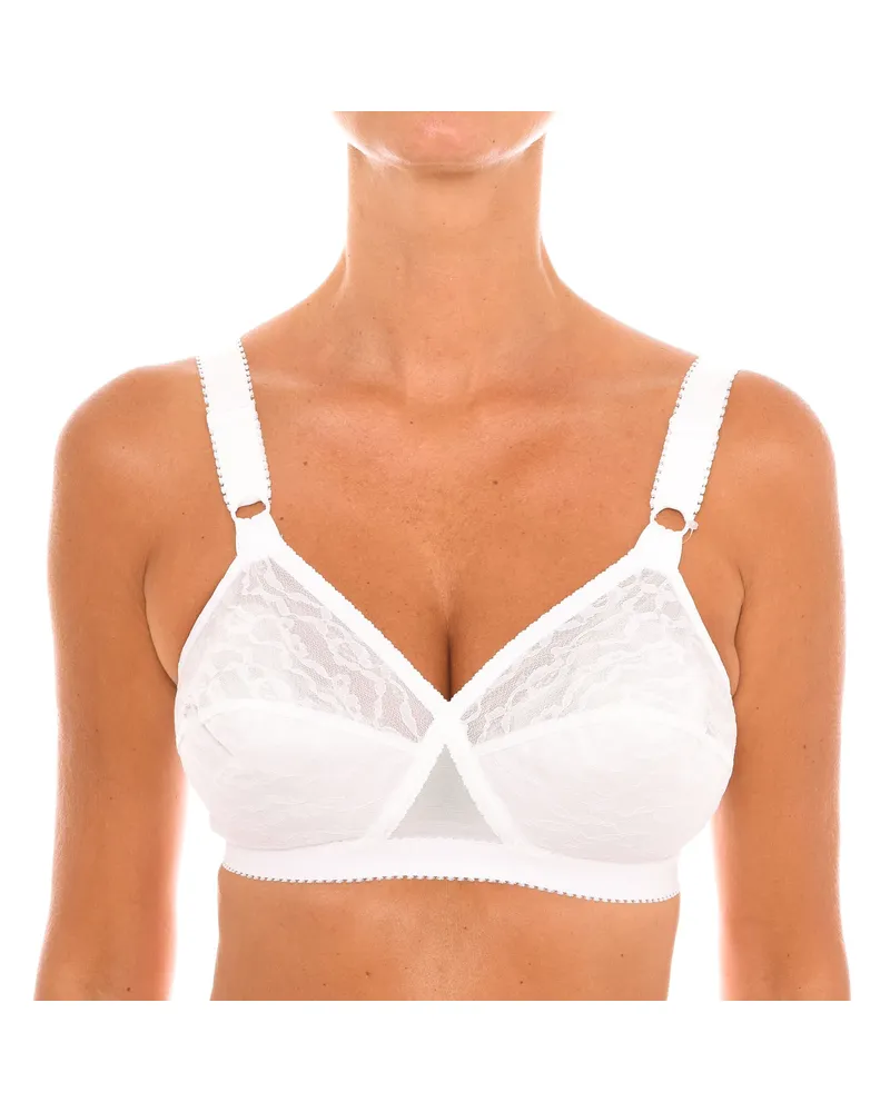 Playtex P0165 bügelloser und ungefütterter Spitzen-BH für Frauen für eine natürliche Unterstützung der Büste Weiß