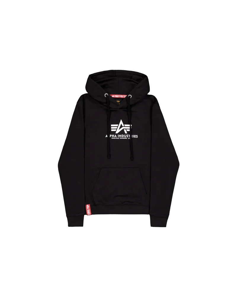 Alpha Industries New Basic Big Logo Hoodie Women Schwarz