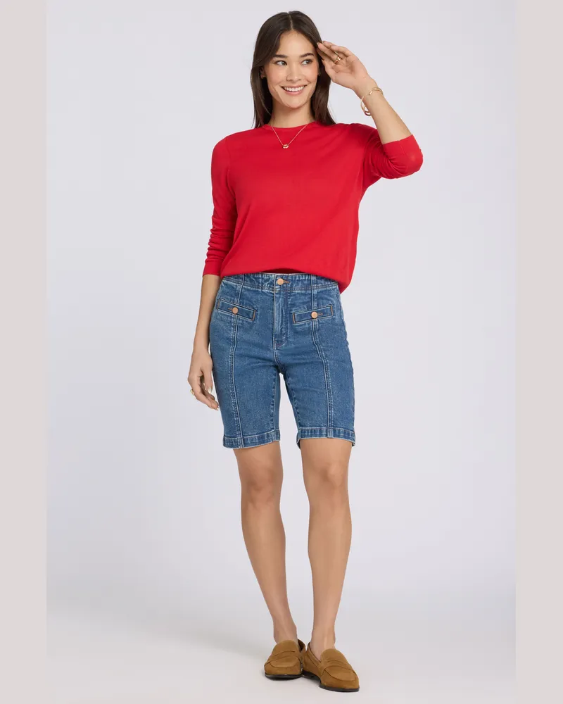 NYDJ not your daughter's Jeans  Ella Denim Shorts mit hoher Taille Blau