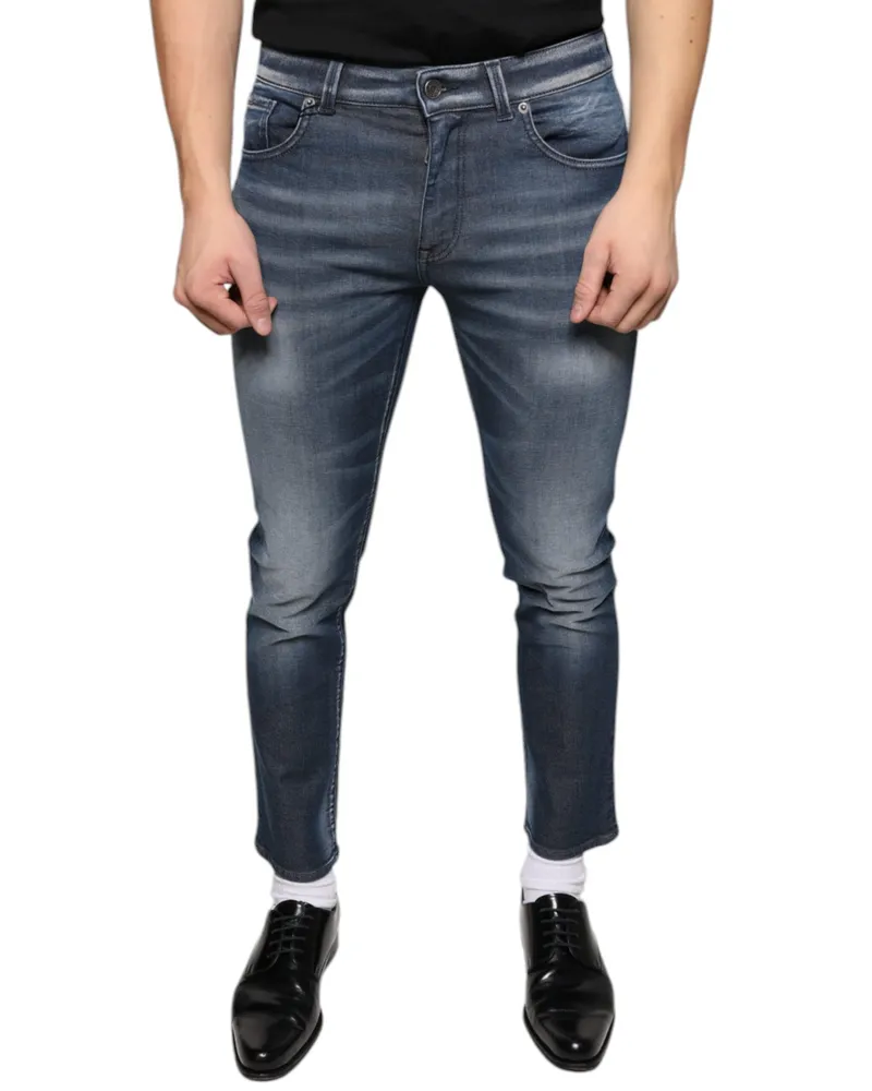 Dolce & Gabbana Schmale Passform Jeans Mittelblau