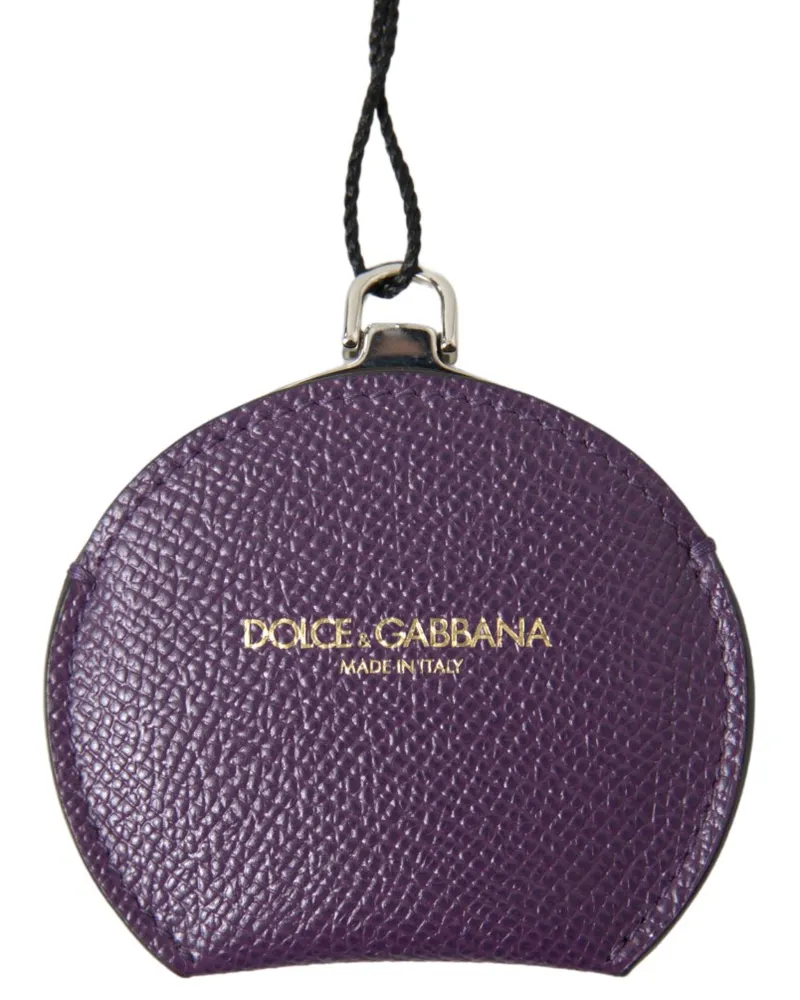 Dolce & Gabbana Kompakter Spiegel Leder Geldbeutel Lila