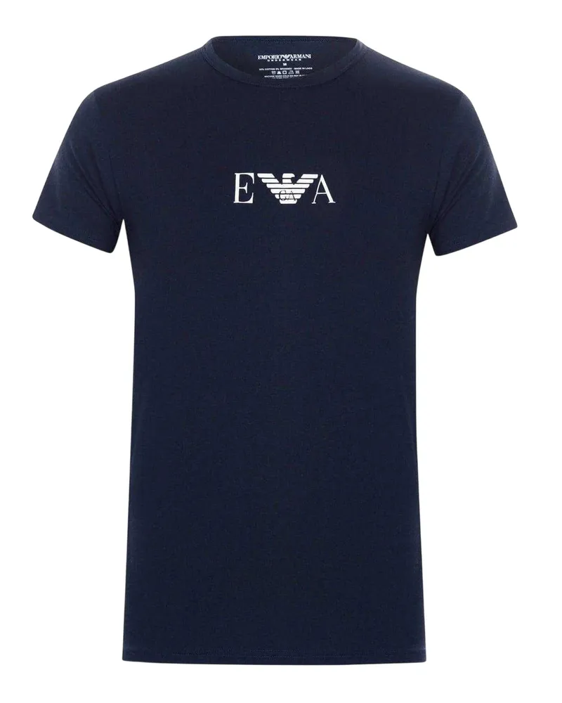 Emporio Armani T-Shirt für Herren, Baumwolle, Regulär (Marine Marineblau