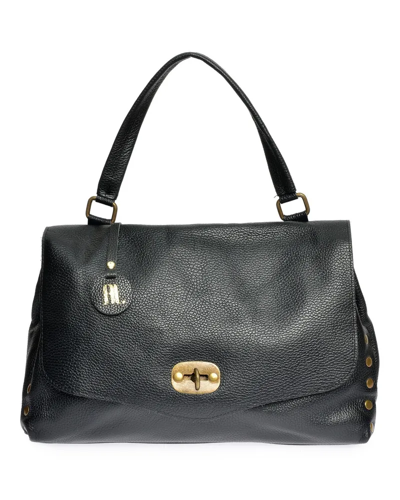 Anna Luchini Schwarz Rindsledertasche Schwarz