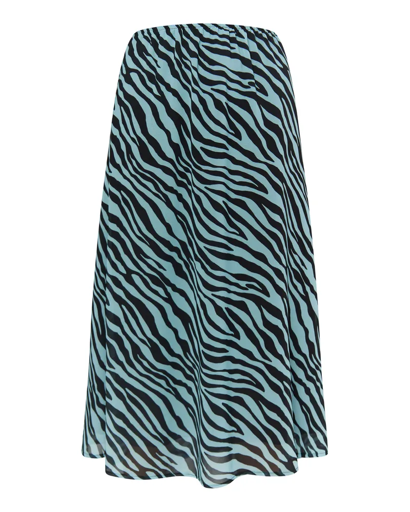 FAINA Rock mit Zebra-Print Damen Hellblau Schwarz Blau