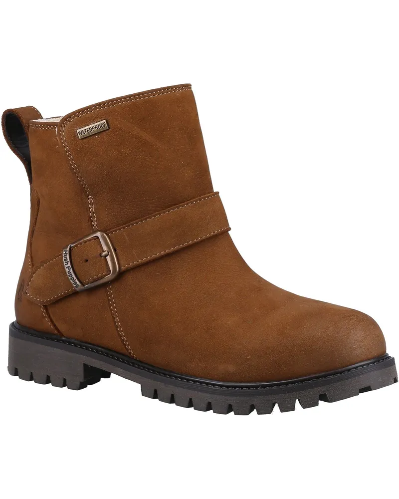 Hush Puppies Wakely Leder Damen Tan Stiefel Cognac