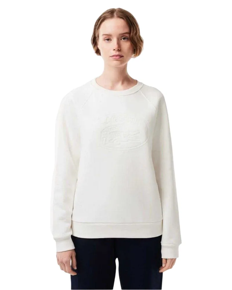 Lacoste Sweatshirt für Damen, leger (Weiß Weiß
