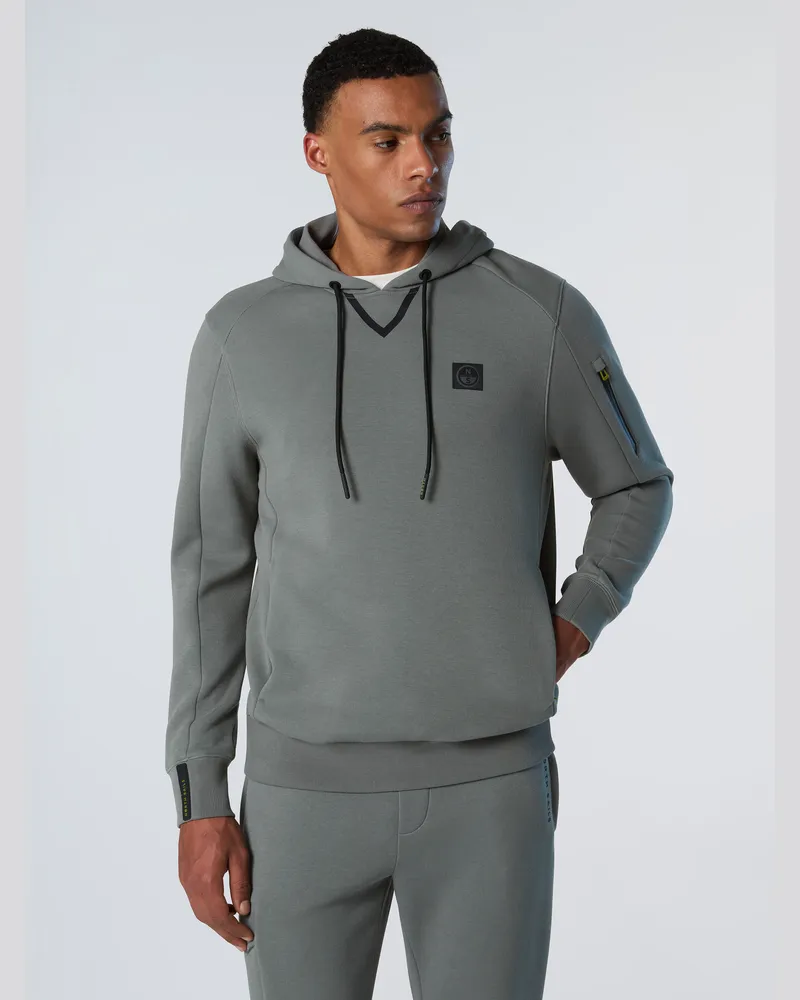 North Sails Kapuzenpullover Piqué Scuba Stoff Grau