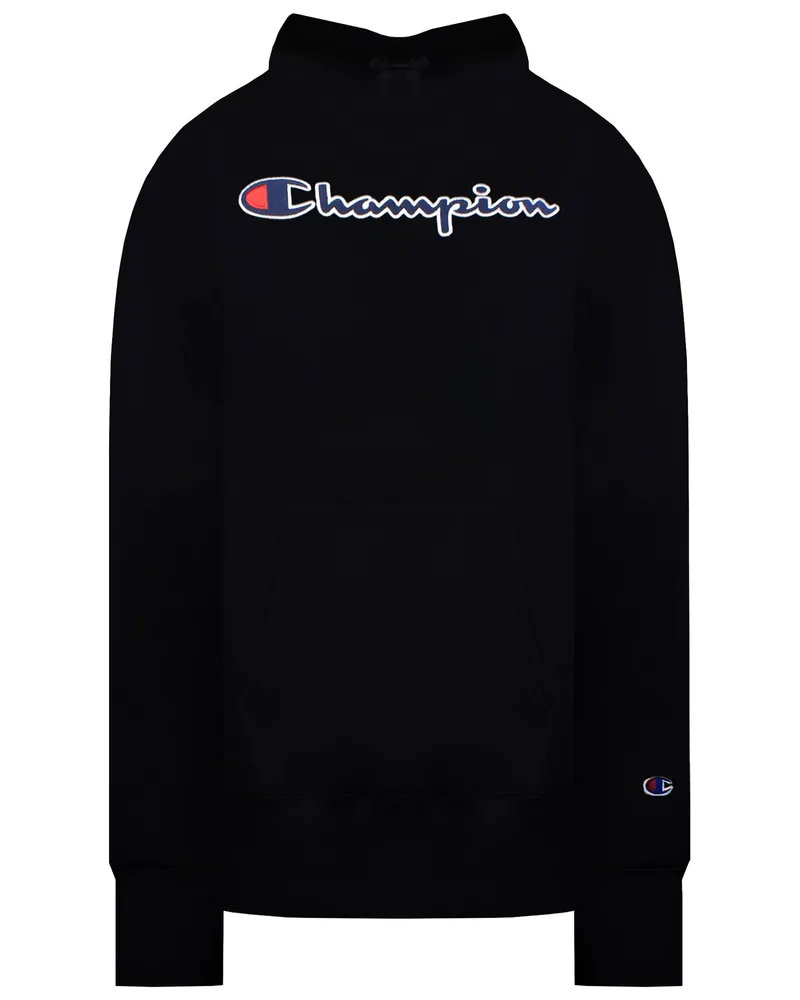 Champion Script-Logo Hoodie für Herren - Schwarz Schwarz