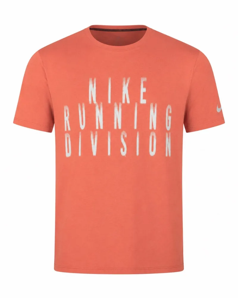 Nike Rise 365 Running Division Herren Dri-fit Kurzarm-laufshirt In Pink Korallenrot