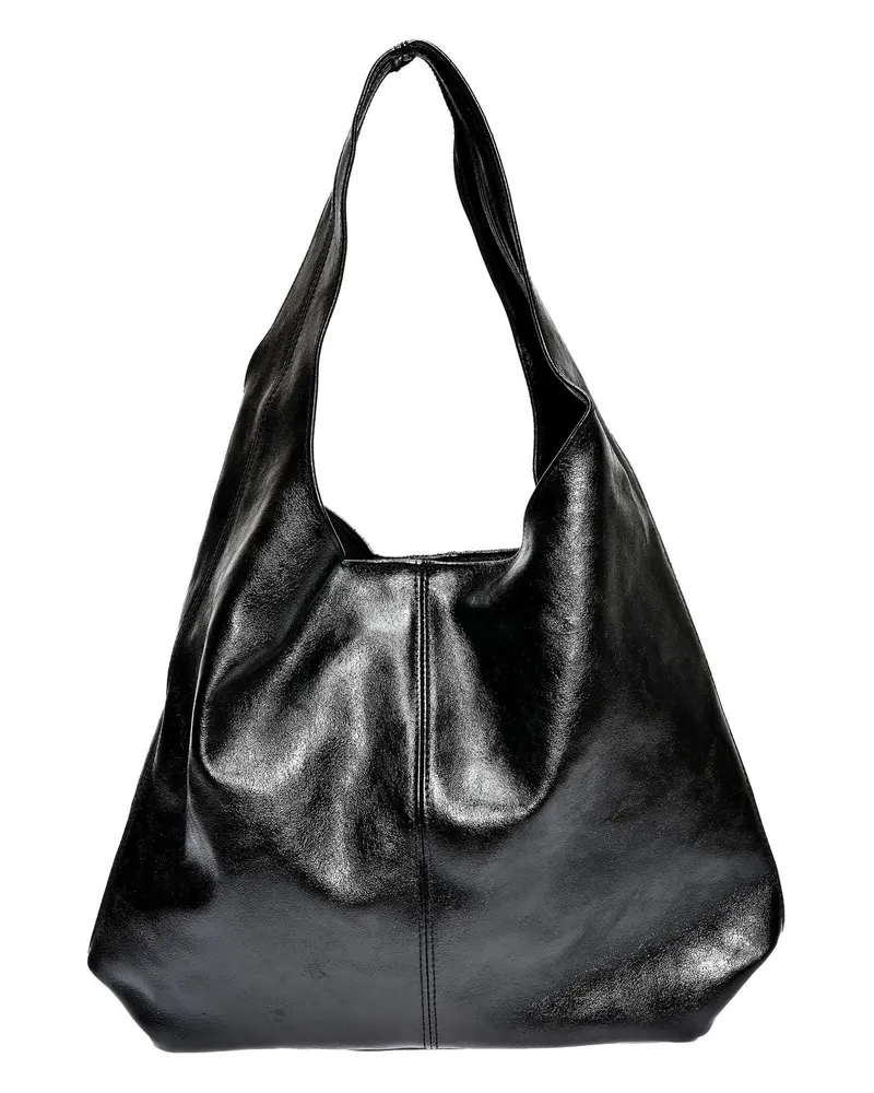 Luisa Vannini Schwarz Rindsledertasche Schwarz