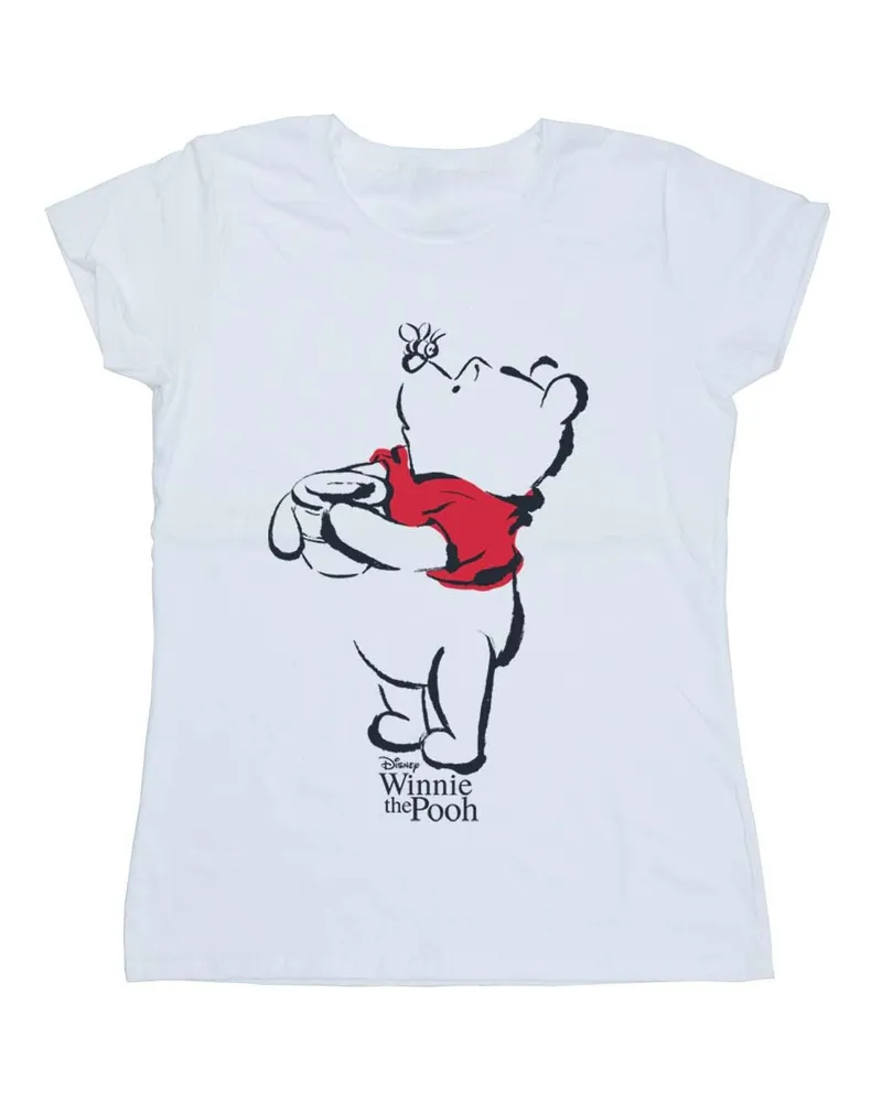Disney Winnie The Pooh Drawing" T-Shirt für Damen (Weiß Weiß