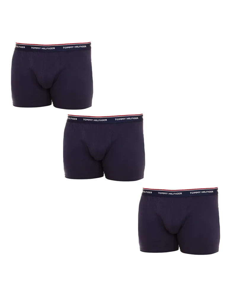 Tommy Hilfiger Pack-3 Atmungsaktive Boxershorts aus Stoff mit anatomischer Vorderseite UM0UM00010 man Blau