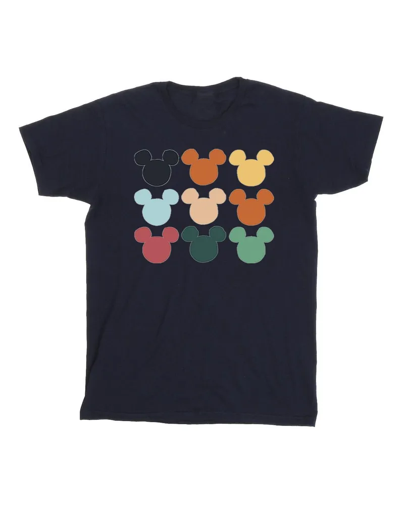 Disney Mickey Mouse Heads Square" T-Shirt für Herren (Marineblau Marineblau