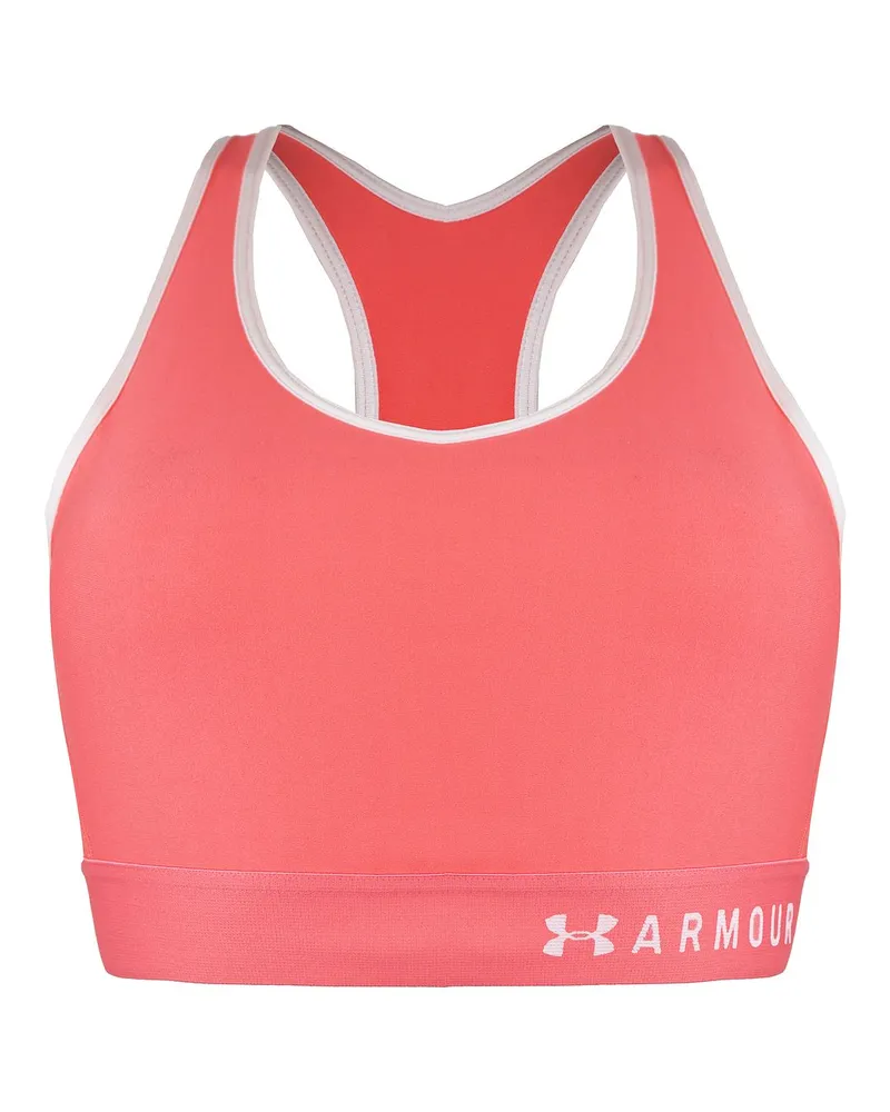 Under Armour Mid Keyhole Womens Pink Sport BH Rosa