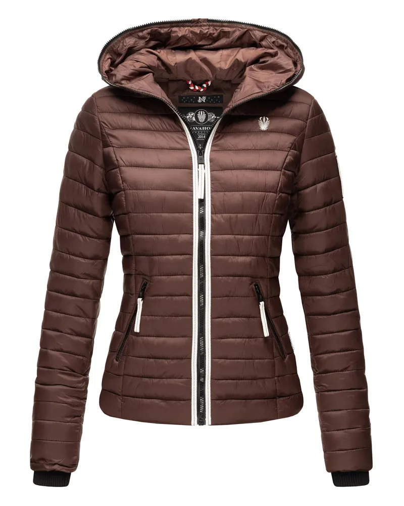 NAVAHOO Damen Steppjacke Kimuk Princess – Leicht, Modern & Mit Kapuze Braun