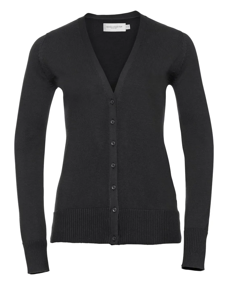 Russell Athletic Russell Collection Damen Strickjacke mit V-Ausschnitt (Schwarz Schwarz