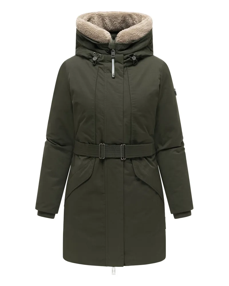 Marikoo Damen Winterparka Calistaa mit Taillengürtel Grün