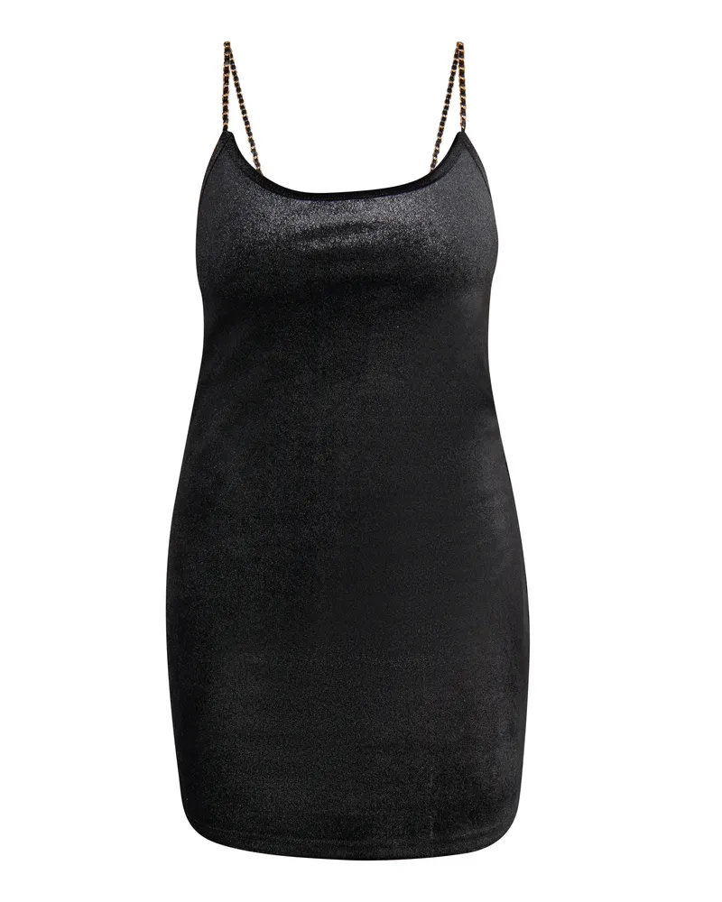FAINA Glitzerndes Mini-Samtkleid Damen schwarz Schwarz